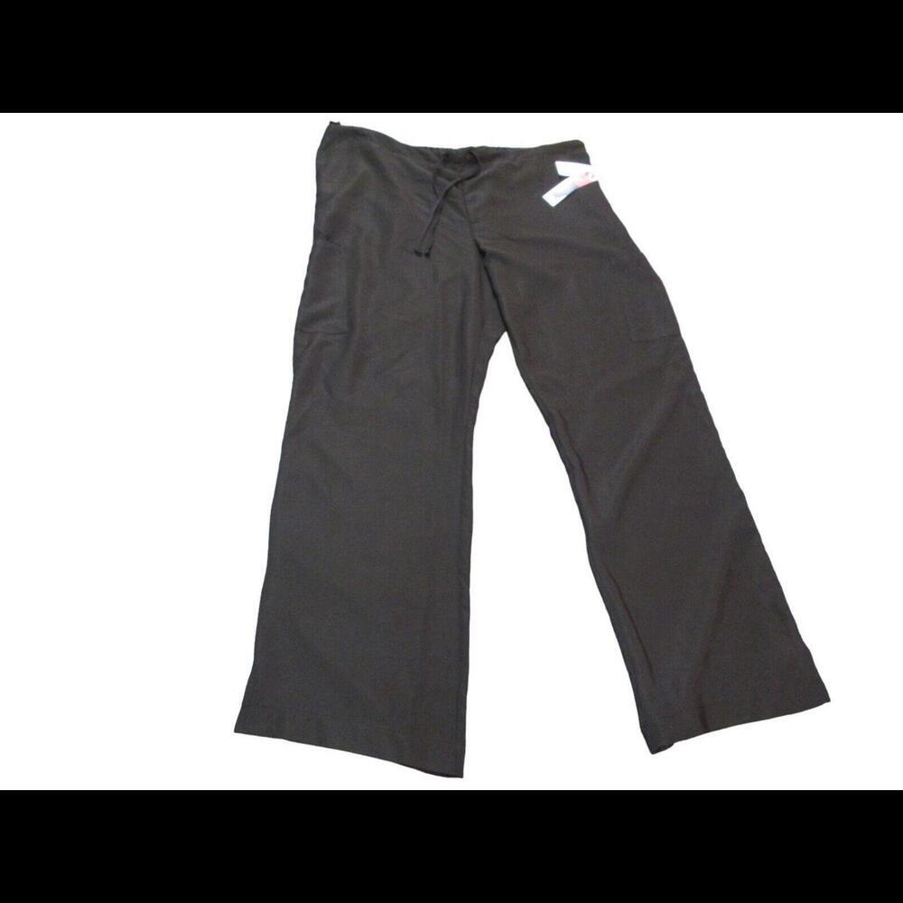White Cross Womens Black Oasis Scrub Pants Nurse Uniform Size Large Petites